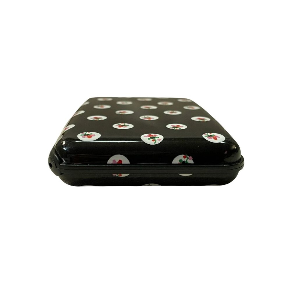 Isaac Mizrahi New York RFID Card Holder Used Black Floral - Picture 6 of 14